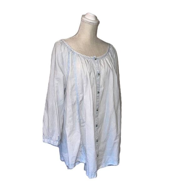 Free People Oxford Swing Tunic In Light Blue Combo - Picture 5 of 12